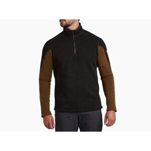 Kuhl Kashmira Men's *IN BROWN GREEN* Revel Quarter Zip Pullover Sweater XL